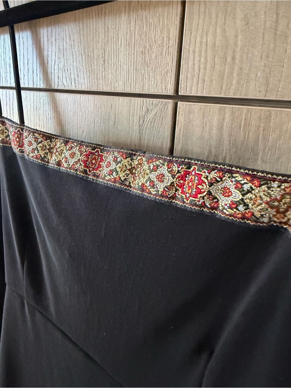 Ricki's - Vintage Black Midi Dress with Embellished Neckline - Picture 4 of 10